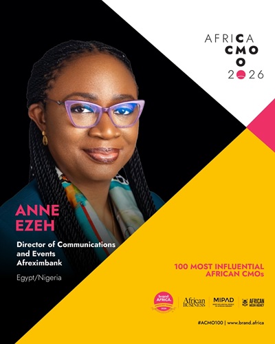 Communication : Anne Ezeh parmi les 100 meilleurs directeurs marketing africains de l’ACMO, sur fond de solides performances d’Afreximbank